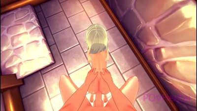 (Spąstai) Elfų tarnaitė padeda nusiprausti veidą.